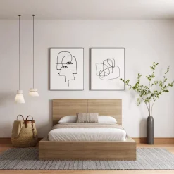 Nexera King Platform Bed with Headboard (78