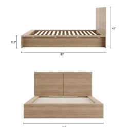 Nexera King Platform Bed with Headboard (78