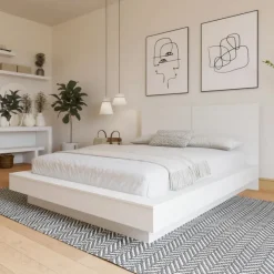 Nexera King Platform Bed with Headboard (78