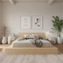 Nexera King Platform Bed with Headboard (78