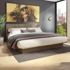 SUA-V King Platform Bed with Headboard (78")