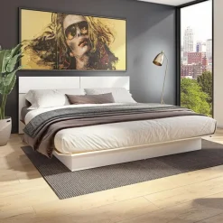 SUA-V King Platform Bed with Headboard (78")