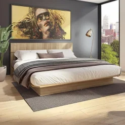 SUA-V King Platform Bed with Headboard (78")