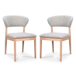 Kitchen Rubberwood Upholstered Chairs - Set of 2