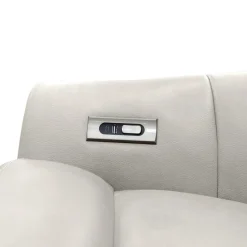 Leather Power Swivel Recliner with Built-In Audio System -