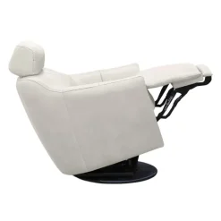 Leather Power Swivel Recliner with Built-In Audio System -