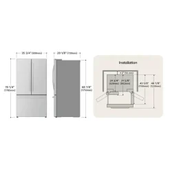 LG 26 Cu Ft 36 In Refrigerator Bottom Freezer, French door - LRFXC2606S