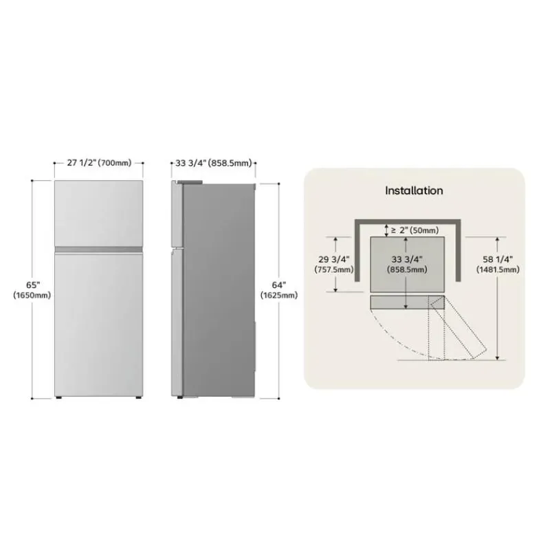 LG 18 Cu Ft 28 In Refrigerator Top Freezer - LT18S2100S