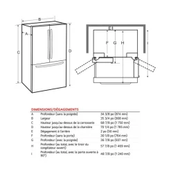LG 30,7 Cu Ft 36 In Refrigerator Bottom Freezer, French door - LF31WSH63S