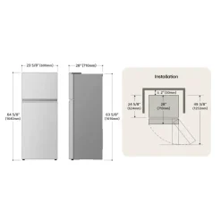 LG 11 Cu Ft 24 In Refrigerator Top Freezer - LT11C2000V