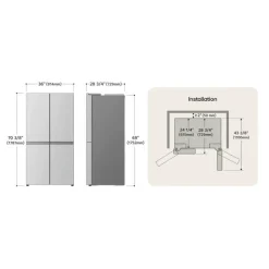 LG 23,6 Cu Ft 36 In Refrigerator Bottom Freezer, French door - LF24C8200S