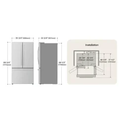 LG 28 Cu ft 36 In Refrigerator Bottom Freezer, French door - LRFS28XBD