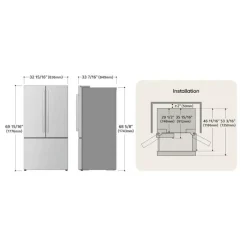 LG 25 Cu Ft 33 In Refrigerator Bottom Freezer, French door - LF25H6330S