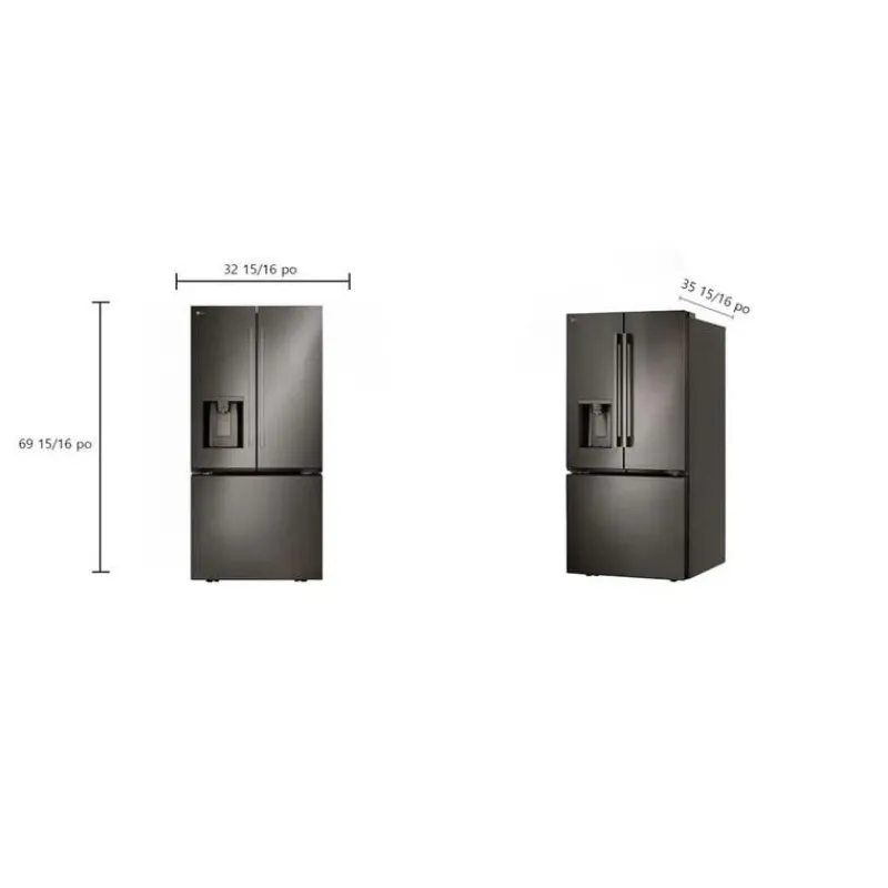 LG 25 Cu Ft 33 In Refrigerator Bottom Freezer, French door - LF25H6330D
