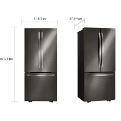 LG 21.8 Ft cu 30 in Refrigerator Bottom Freezer, French door - LRFNS2200D