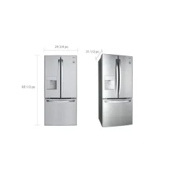 LG 30 in 22 Cu ft Refrigerator Bottom Freezer, French door - LRFWS2200S