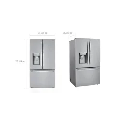 LG 36 in 30 Cu ft Refrigerator Bottom Freezer, French door - LRFDS3016S