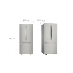 LG 30 in 22 Cu ft Refrigerator Bottom Freezer, French door - LRFNS2200S
