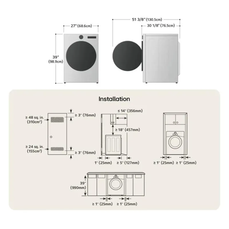LG Dryer Front-Load 27" - DLEX6700B