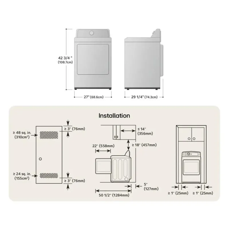LG Dryer Front-Load 27" - DLE6100W
