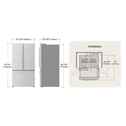 LG STUDIO 26.5 Cu Ft 36 In Refrigerator Bottom Freezer, French door - SRFB27S3