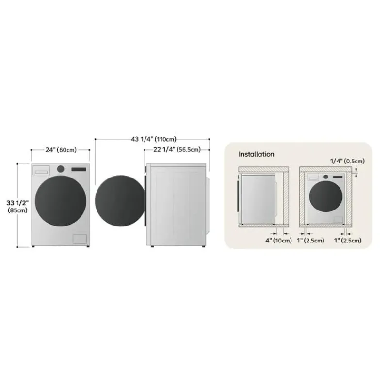 LG Washer & Dryer KIt, , Front-Load - WM-DLHC1455