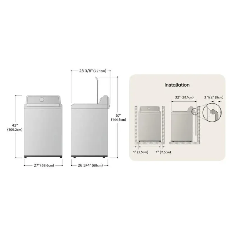 LG Washer Top-Load 27" - WT8205CW