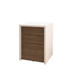 Nexera Liber-T 3pcs Home Office Set, White And Walnut -