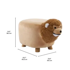 Lion-Shaped Kids Pouf – 13.8