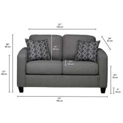 Sofa By Fancy Loveseat - Charcoal Grey