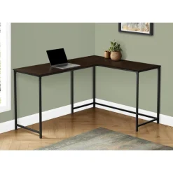 Monarch L-shaped computer desk - corner / metal base / large desk - 58