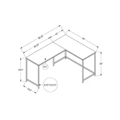 Monarch L-shaped computer desk - corner / metal base / large desk - 58
