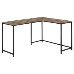 Monarch L-shaped computer desk - corner / metal base / large desk - 58"l x 44"w - bro -