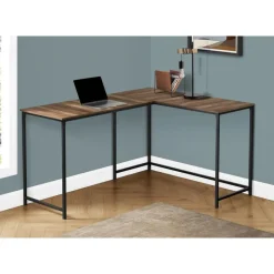 Monarch L-shaped computer desk - corner / metal base / large desk - 58