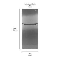 Marathon 12 Cu Ft 24 In Refrigerator Top Freezer - MFF123SS