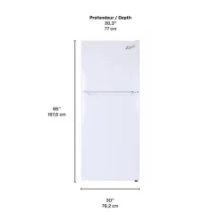 Marathon 18 Cu Ft 30 In Refrigerator Top Freezer - EFF181W