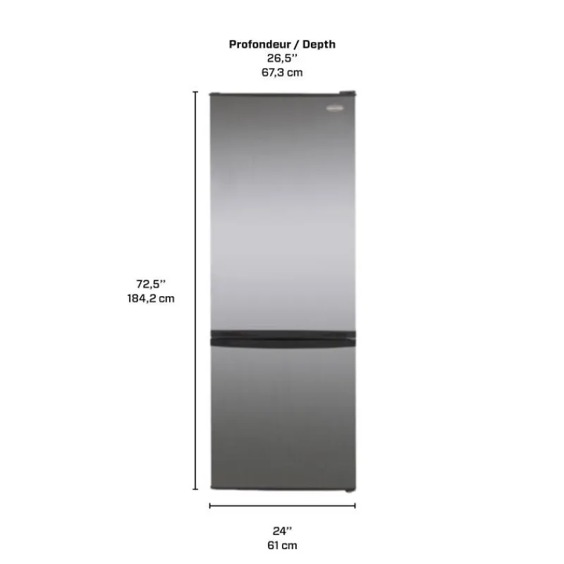 Marathon 11,5 Cu Ft 24 In Refrigerator Bottom Freezer - MFF115SSBM