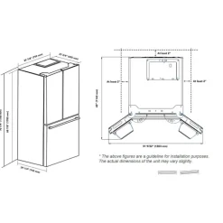 Marathon 18 Cu Ft Refrigerator 30 In Bottom Freezer, French door - MFF180WFD-1