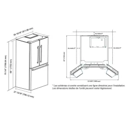 Marathon 20,8 Cu Ft Refrigerator 36I In Bottom Freezer, French door - MFF208SSFD