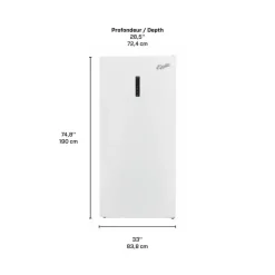 Marathon Convertible Refrigerator Freezer - 21.2 Cu Ft , Vertical, 33" - EFF212W