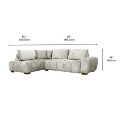 Marshmallow-Style Sectional with Left-Side Chaise -