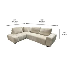 Marshmallow-Style Sectional with Left-Side Chaise -