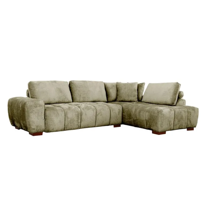 Marshmallow-Style Sectional with Right-Side Chaise - Sage