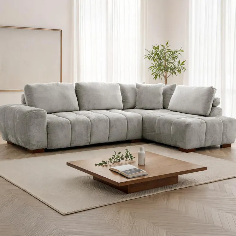 Marshmallow-Style Sectional with Right-Side Chaise -