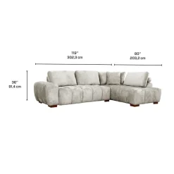 Marshmallow-Style Sectional with Right-Side Chaise -