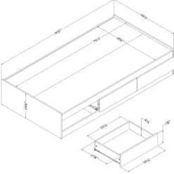 Meubles South Shore Mates Bed with 3 Drawers (39