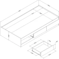 Meubles South Shore Mates Bed With 3 Drawers 39'' - South Shore