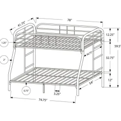 Monarch Metal bunk bed 39"/54" -