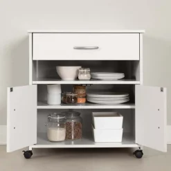 Meubles South Shore Microwave Cart on Wheels - South Shore