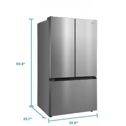 MIDEA 31.7 Cu. Ft. 36 In Refrigerator Bottom Freezer, French door - MRF32I6BST